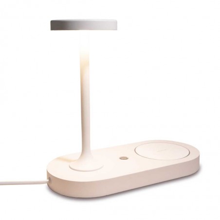 Sobremesa nblanco luz LED y cargador móvil inducción