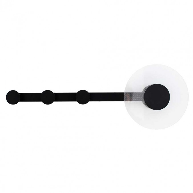 Aplique de pared-percha negro con luz LED Aplique de pared-percha negro con luz LED