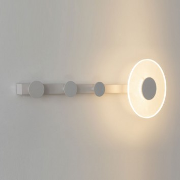 Aplique de pared-percha blanco con luz LED 2