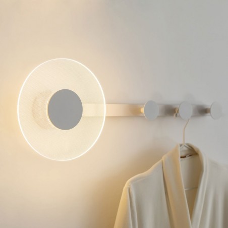 Aplique de pared-percha blanco con luz LED