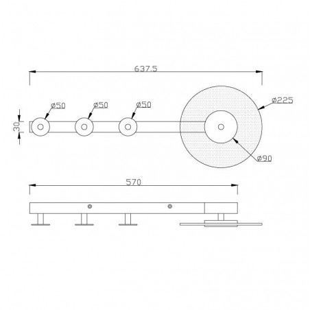 Aplique de pared-percha blanco con luz LED