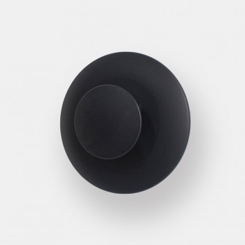 Mini percha de pared negro con luz LED