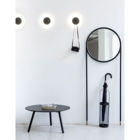 Mini percha de pared negro con luz LED