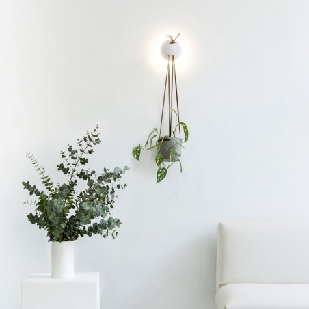 Mini percha de pared blanco con luz LED