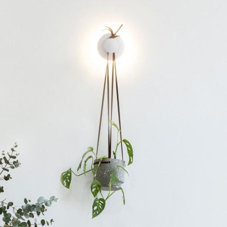 Mini percha de pared blanco con luz LED