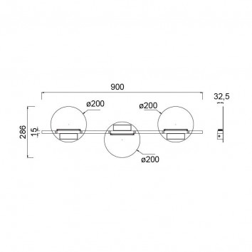 Aplique de pared diseño blanco 3 luces LED 2