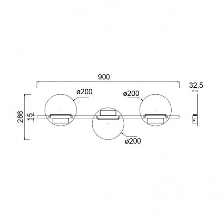 Aplique de pared diseño blanco 3 luces LED