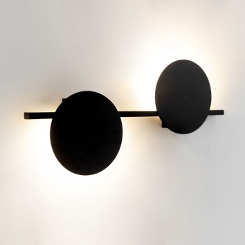 Aplique de pared diseño negro 2 luces LED