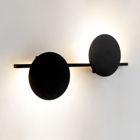 Aplique de pared diseño negro 2 luces LED