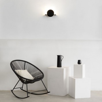 Aplique de pared diseño negro 1 luz LED 2