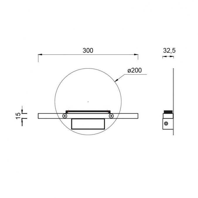 Aplique de pared diseño negro 1 luz LED