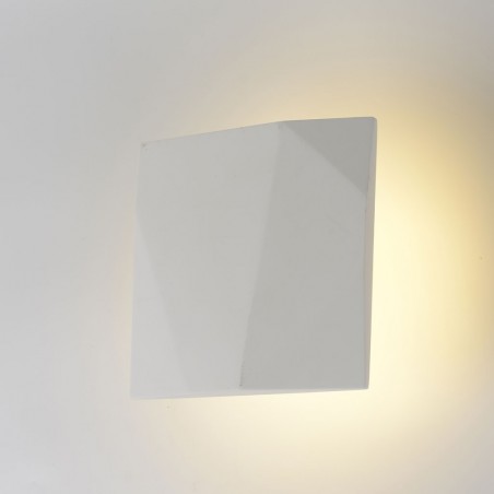 Aplique pared de yeso 19x19cm luz LED 12,5W