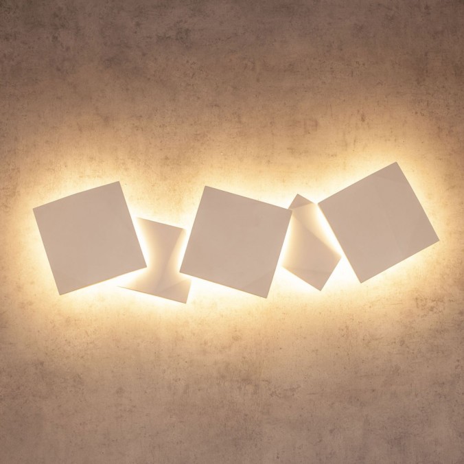 Aplique pared de yeso 19x19cm luz LED 12,5W