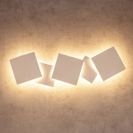 Aplique pared de yeso 15x15cm luz LED 10W