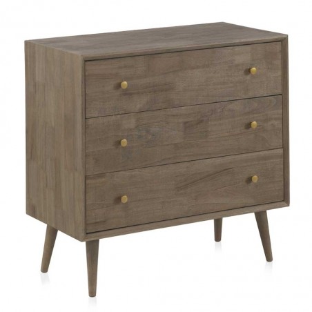 Cómoda de estilo Mid Century 80x40x80h chapado abeto