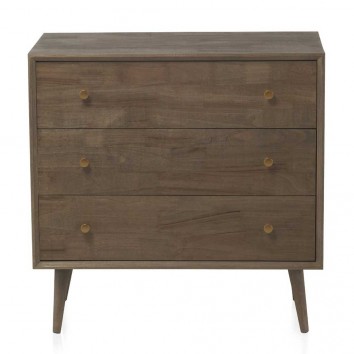 Cómoda de estilo Mid Century 80x40x80h chapado abeto 2