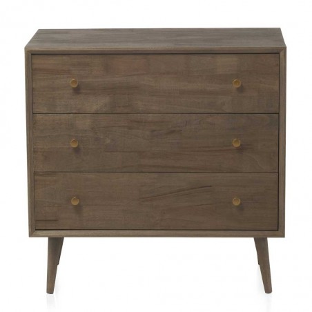 Cómoda de estilo Mid Century 80x40x80h chapado abeto