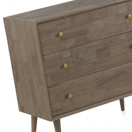 Cómoda de estilo Mid Century 80x40x80h chapado abeto