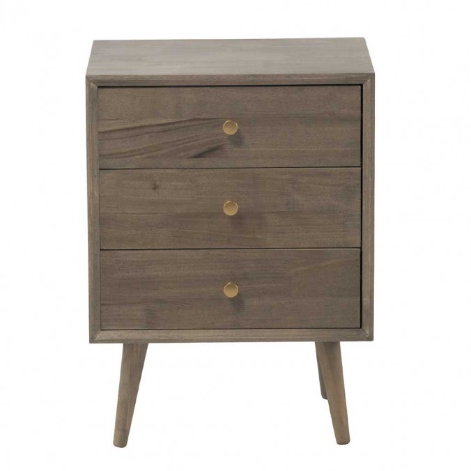 Mesilla 3 cajones estilo Mid Century 48x35x66h chapado abeto