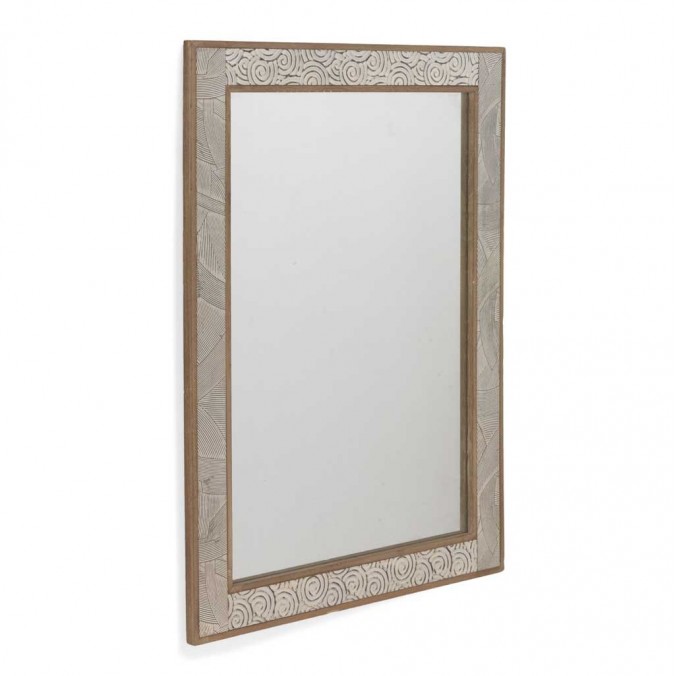 Espejo de estilo rústico vintage frente relieve  60x80cm