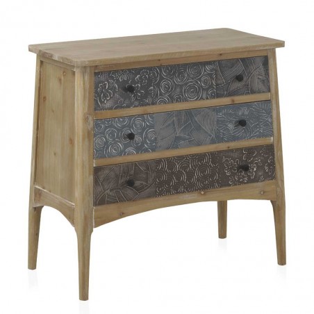 Cómoda de abeto estilo rústico vintage  80x40x80h