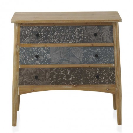 Cómoda de abeto estilo rústico vintage  80x40x80h