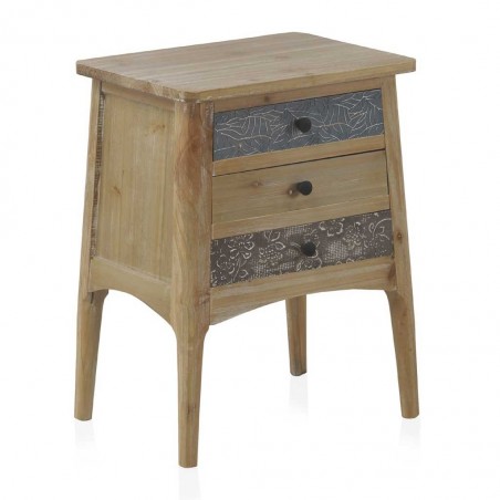 Mesilla de abeto estilo rústico vintage  48x35x100h