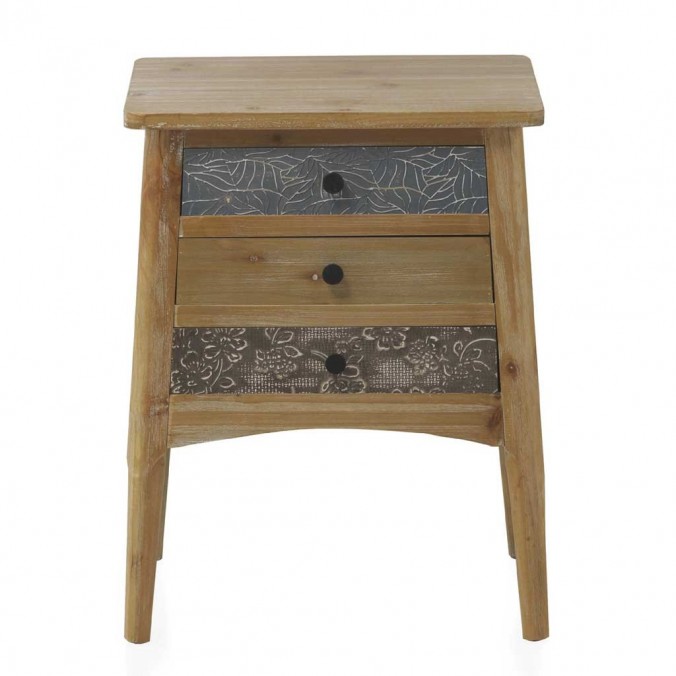 Mesilla de abeto estilo rústico vintage  48x35x100h