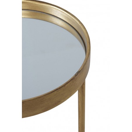 Mesa auxiliar redonda superficie espejo 40x54h