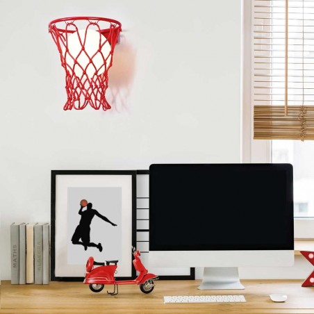 Aplique de pared rojo serie Basketball