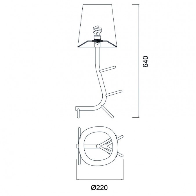 Lámpara de mesa diseño serie Centipede rojo