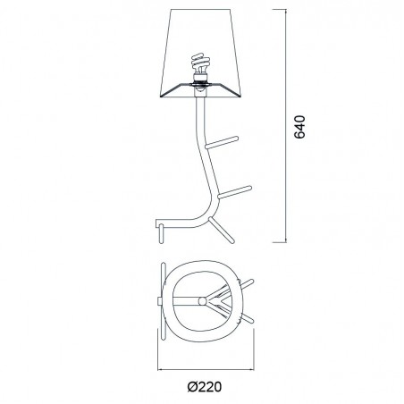 Lámpara de mesa diseño serie Centipede blanco