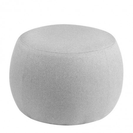 Puff 50cm tapizado gris estructura madera
