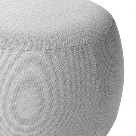 Puff 50cm tapizado gris estructura madera