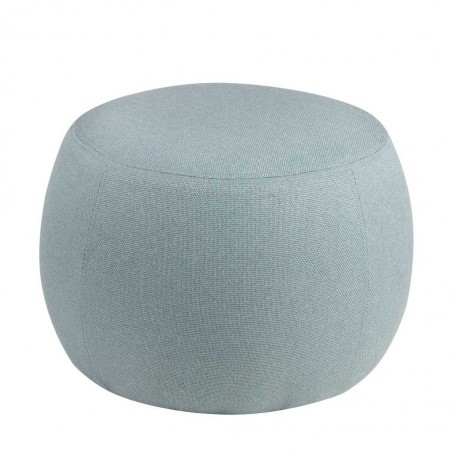 Puff 50cm tapizado azul estructura madera