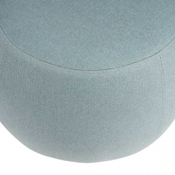 Puff 50cm tapizado azul estructura madera 2