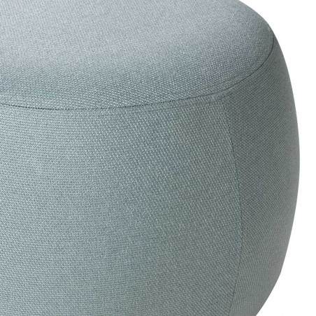 Puff 50cm tapizado azul estructura madera