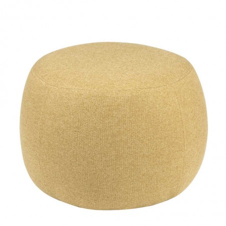 Puff 50cm tapizado mostaza estructura madera