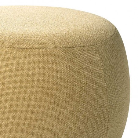 Puff 50cm tapizado mostaza estructura madera