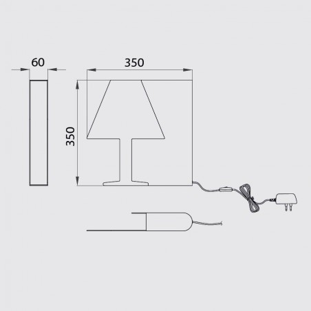 Lámpara de mesa LED diseño Book 35cm