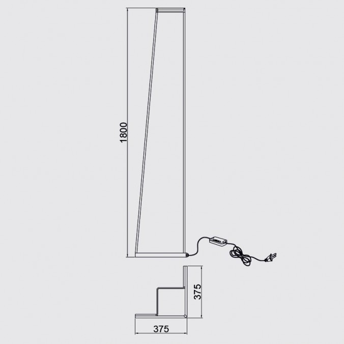 Lámpara de pie Minimal luz LED tono savia