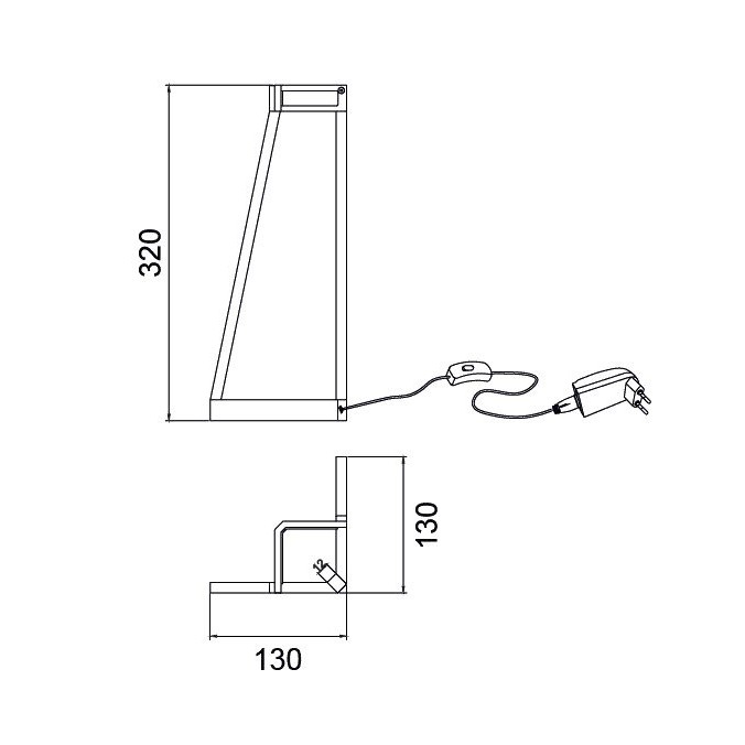 Lámpara de mesa Minimal tono savia con luz LED