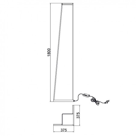 Lámpara de pie Minimal tono dorado con luz LED