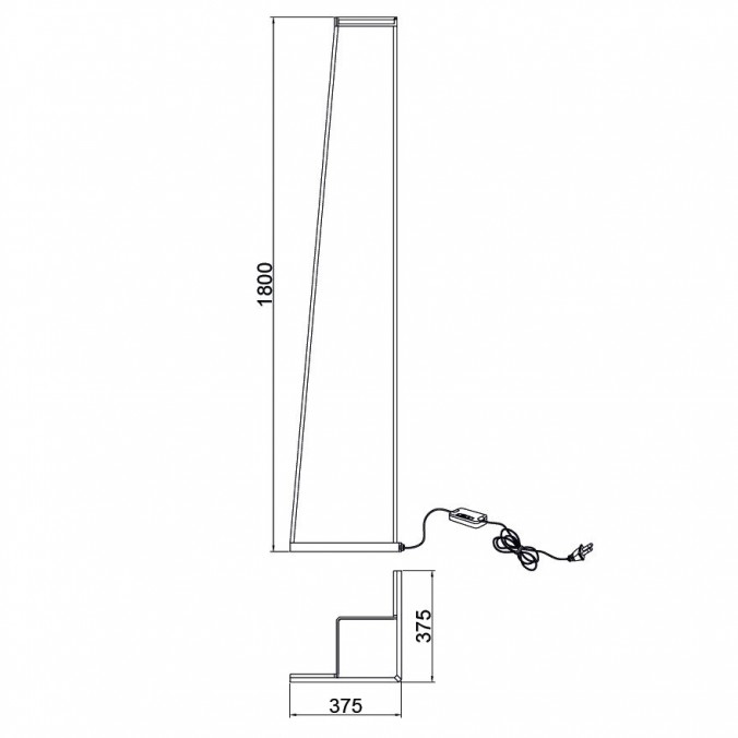 Lámpara de pie Minimal tono negro con luz LED