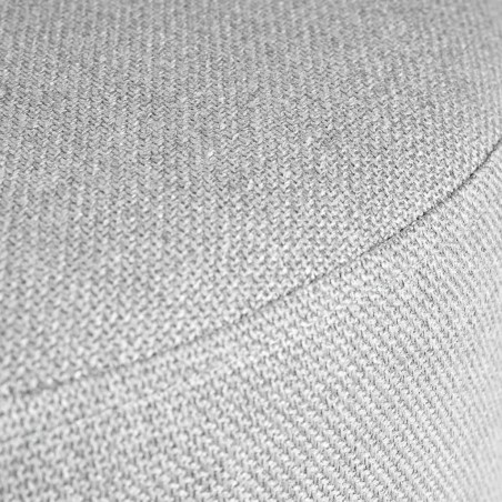 Puff 40cm tapizado gris y madera natural