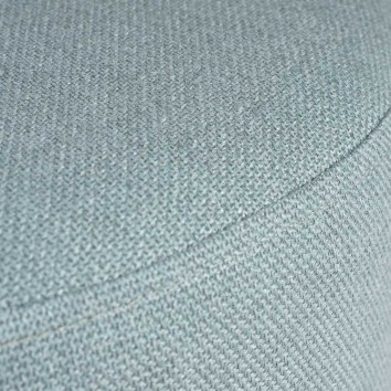Puff 40cm tapizado azul y madera natural 2