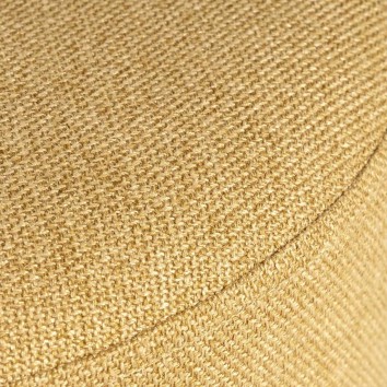 Puff 40cm tapizado mostaza y madera natural 2