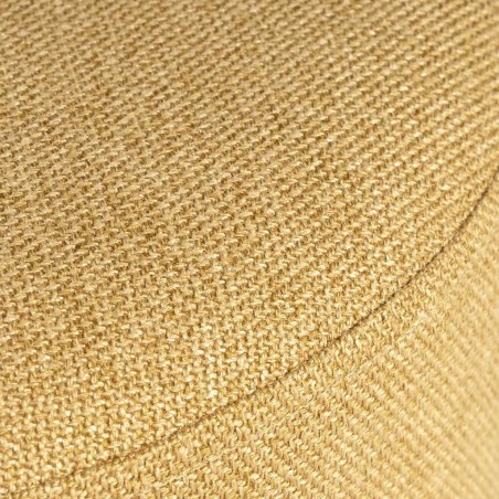Puff 40cm tapizado mostaza y madera natural