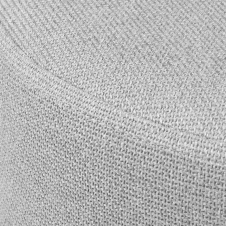 Puff 60cm tapizado gris con patas de metal