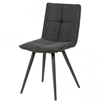 Silla diseño ZOE tapizado gris y patas color negro